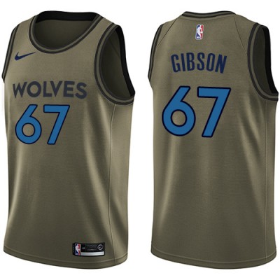 Nike Minnesota Timberwolves #67 Taj Gibson Green Salute to Service Youth NBA Swingman Jersey